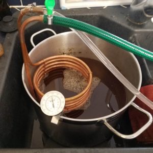 Immersion chiller in use